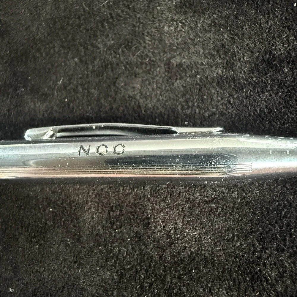 Vintage Cross Classic Century In Chrome Ballpoint Pen W/Monogram 